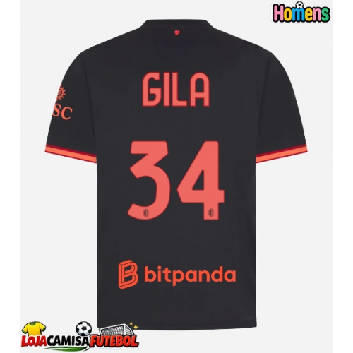 Camisa de Futebol AC Milan Mario Gila #34 Equipamento Alternativo 2026-27 Manga Curta